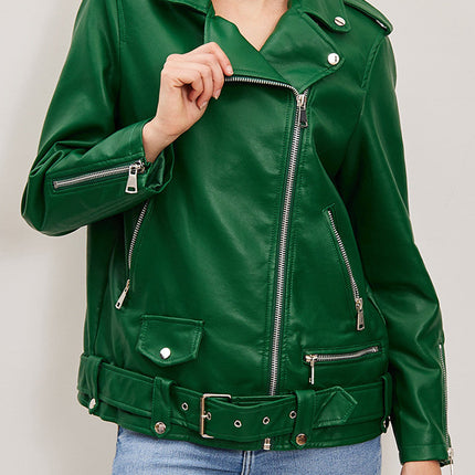 Dames jas groen zwart s m l