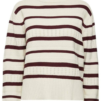 UNICORN Women's sweater striped cream white brown xs s m l xl xxl