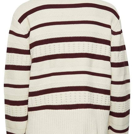 UNICORN Women's sweater striped cream white brown xs s m l xl xxl