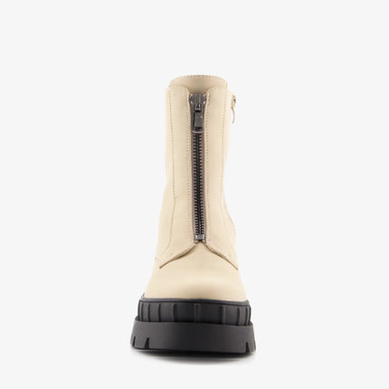 UNICORN Women's high boots with rubber sole leather beige black 37 to 42