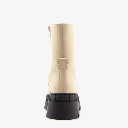 UNICORN Women's high boots with rubber sole leather beige black 37 to 42