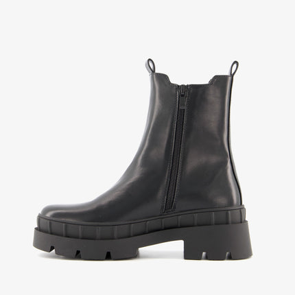 UNICORN Women's high boots with sturdy sole leather beige black 37 to 42