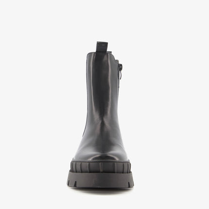 UNICORN Women's high boots with sturdy sole leather beige black 37 to 42