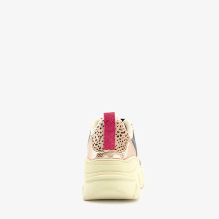 UNICORN Women's high-top sneakers lace-up shoes beige tiger print 36 to 41