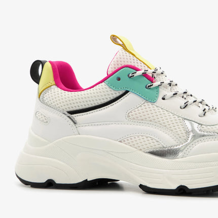 UNICORN Women's high-top sneakers lace-up shoes white silver 36 to 41