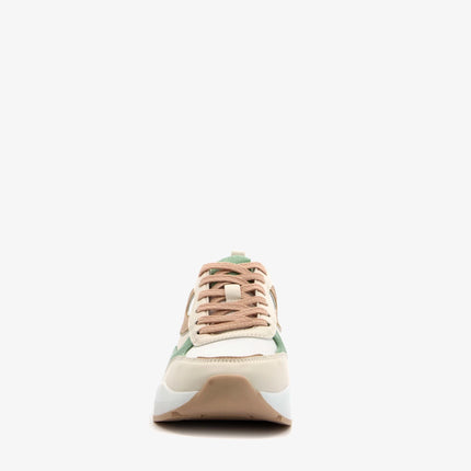 UNICORN Women's high-top sneakers lace-up shoes white beige brown 36 to 41