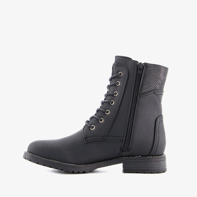 UNICORN Women's high boots lace-up shoes with sturdy sole leather black brown cognac 37 to 41