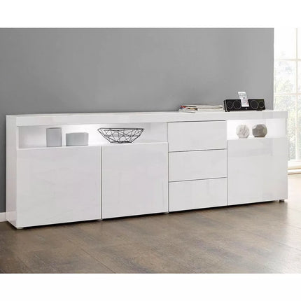 UNICORN Sideboard wall unit modern high-gloss white Width 200 cm Depth 35 cm Height 72 cm