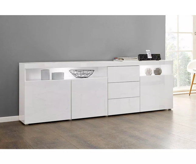 UNICORN Sideboard wall unit modern high-gloss white Width 200 cm Depth 35 cm Height 72 cm