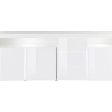 UNICORN Sideboard wall unit modern high-gloss white Width 200 cm Depth 35 cm Height 72 cm
