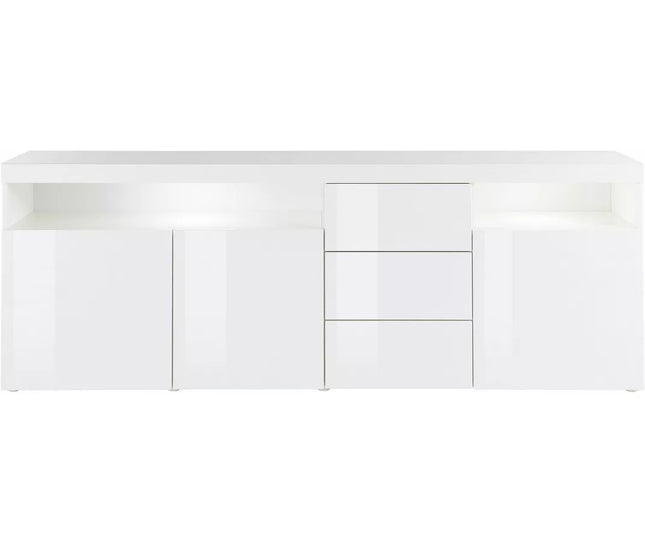 UNICORN Sideboard wall unit modern high-gloss white Width 200 cm Depth 35 cm Height 72 cm