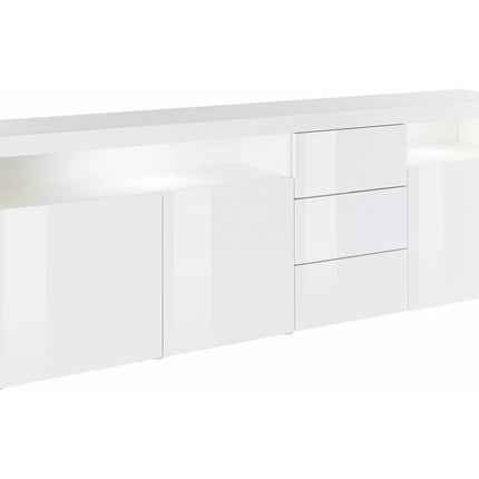 UNICORN Sideboard wall unit modern high-gloss white Width 200 cm Depth 35 cm Height 72 cm