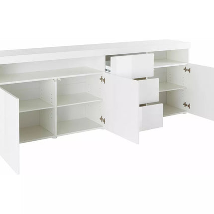 UNICORN Sideboard wall unit modern high-gloss white Width 200 cm Depth 35 cm Height 72 cm