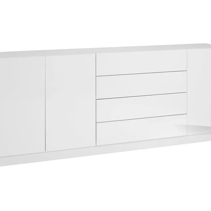 UNICORN Sideboard wall unit modern high-gloss white black Width 190 cm Depth 35 cm Height 79 cm