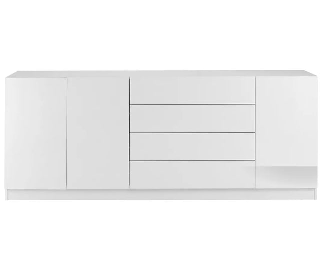 UNICORN Sideboard wall unit modern high-gloss white black Width 190 cm Depth 35 cm Height 79 cm