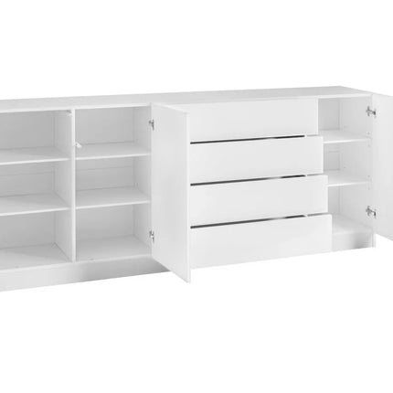 UNICORN Sideboard wall unit modern high-gloss white black Width 190 cm Depth 35 cm Height 79 cm
