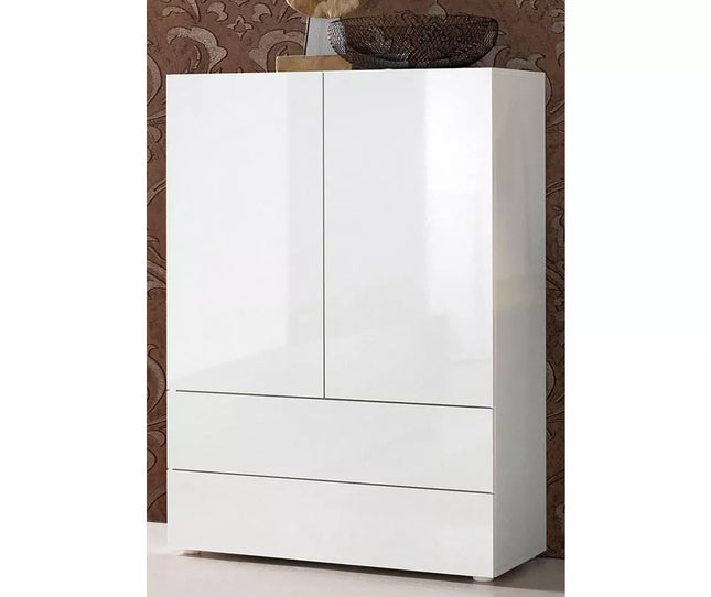 UNICORN Sideboard wall unit modern high-gloss white Width 77 cm Depth 35 cm Height 108 cm