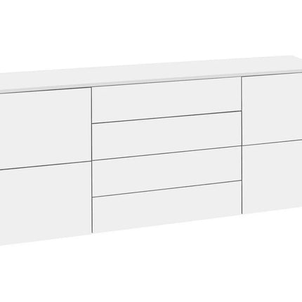 UNICORN Sideboard wall unit chest of drawers modern white Width 166 cm Depth 35 cm Height 72 cm
