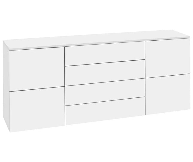 UNICORN Sideboard wall unit chest of drawers modern white Width 166 cm Depth 35 cm Height 72 cm