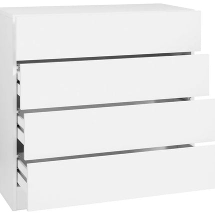 UNICORN Chest of Drawers Dresser modern white black Width 76 cm Depth 35 cm Height 79 cm