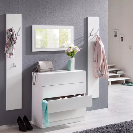 UNICORN Chest of Drawers Dresser modern white black Width 76 cm Depth 35 cm Height 79 cm