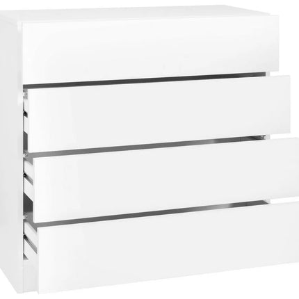 UNICORN Chest of Drawers Dresser modern white black Width 76 cm Depth 35 cm Height 79 cm