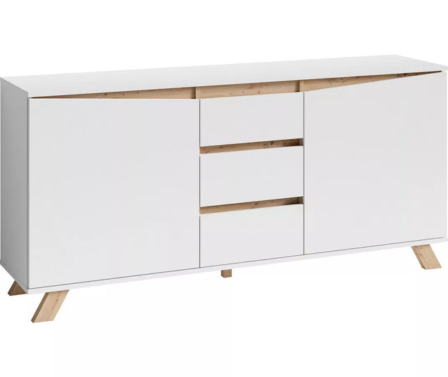 UNICORN Sideboard wall unit modern white Width 160 cm Depth 38 cm Height 76 cm