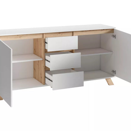 UNICORN Sideboard wall unit modern white Width 160 cm Depth 38 cm Height 76 cm