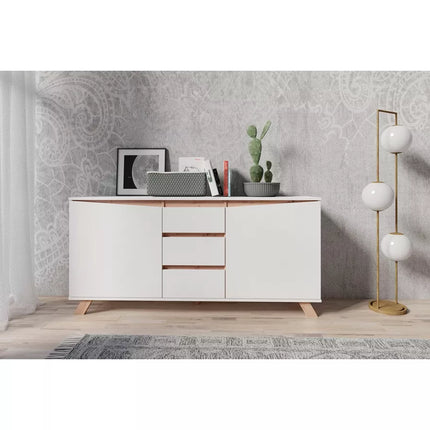 UNICORN Sideboard wall unit modern white Width 160 cm Depth 38 cm Height 76 cm