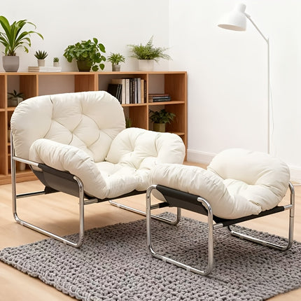 UNICORN Modern Luxury Convertible Recliner Chair with Footrest Black White Brown