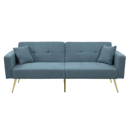 UNICORN Modern minimalist sofa bed size: 175*64*72 cm angle adjustable gold bed legs sofa with cushions side storage pockets