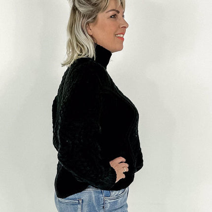 UNICORN Women's sweater cable knit beige black m xl