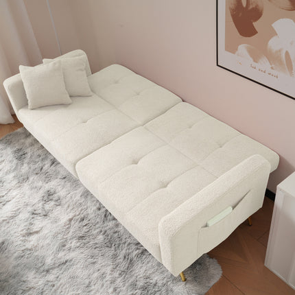 UNICORN Modern minimalist sofa bed size: 175*64*72 cm angle adjustable gold bed legs sofa with cushions side storage pockets