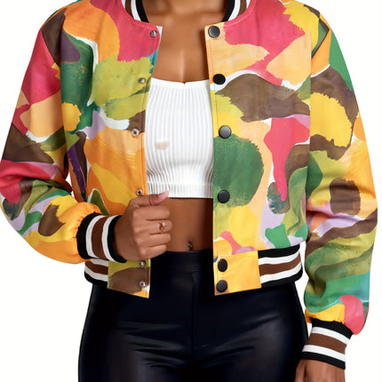 UNICORN designed Trendy Patterned Baseball Jacket for Women s m l xl xxl