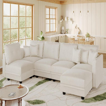 UNICORN Large Modular Sectional Sofa with Storage Seats Grey Green Beige