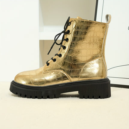 UNICORN Lace-Up Zip Boots Trendy And Versatile for Street Style Women Shoes