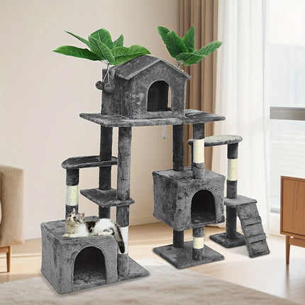 UNICORN 149.86 cm Tall Cat Tree Tower with Scratching Post Gray