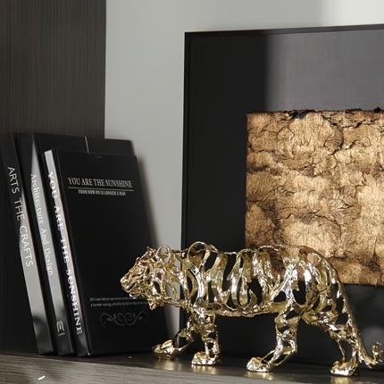 UNICORN 1pc Elegant Golden Metal Lion/Leopard/Elephant/Lion/Mount/Tiger Sculpture