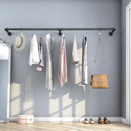 UNICORN Wall Mounted Clothes Rack Golden Black 180cm Pipe Clothes Rack