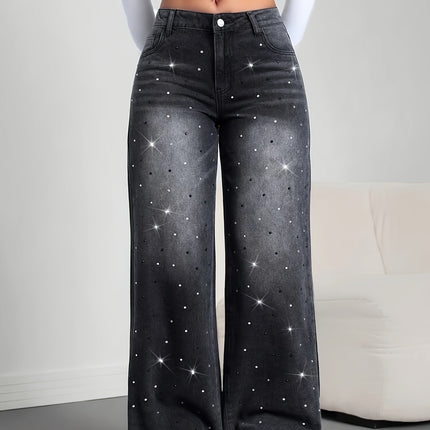 UNICORN Black Skinny Jeans Adorned with Sparkling Rhinestones xs s m l xl xxl