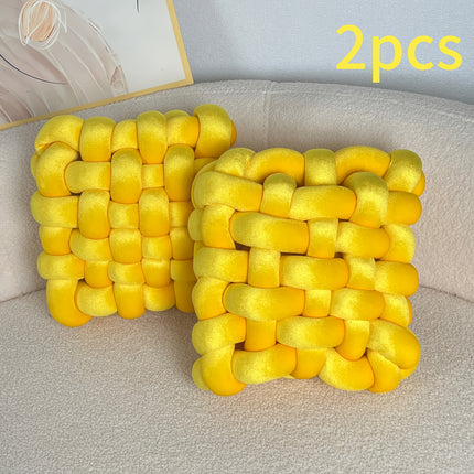 UNICORN 2pcs Set of Golden Velvet Hand-Knotted Square Decorative Pillows different colors