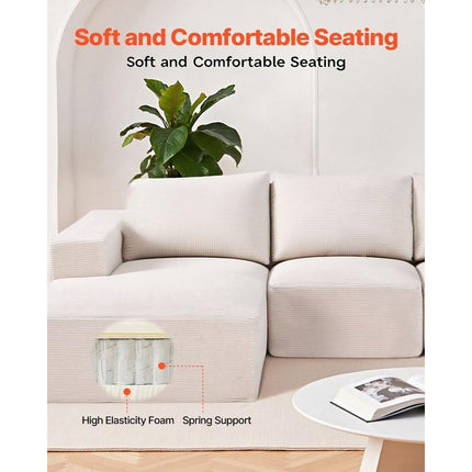 UNICORN Modular U-Shaped Corner Sofa Bed with High-Elastic Foam & High Density Beige