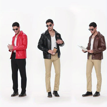UNICORN Men'S PU Jacket, European Size, Breathable And Versatile Coat m l xl xxl xxxl