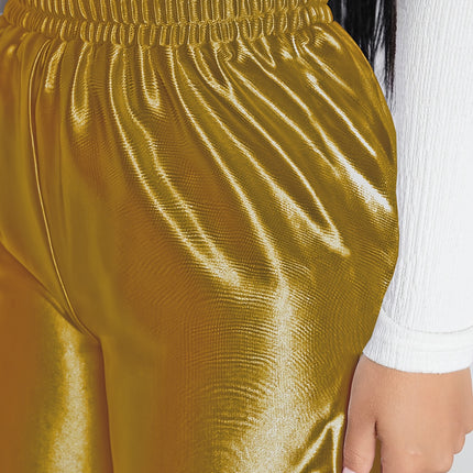 UNICORN Womens Silvery-Hot Stamped Elastic Waistband Straight-Leg Pants s m l xl xxl