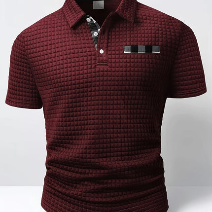 UNICORN Men'S Polo Shirt Square Solid Pattern Short Sleeve Polo Collar s m l xl xxl