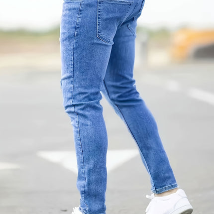 UNICORN Men's Slim Fit Stretch Denim Pants Medium Elasticity in Solid Color xs s m l xl