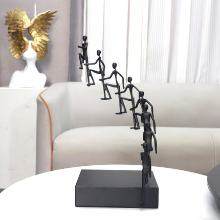 UNICORN metal step ladder character art sculpture 8 small people step ladder black