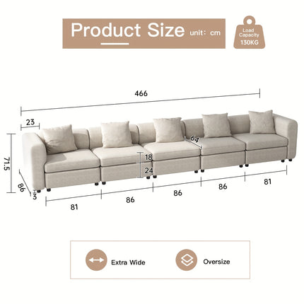 UNICORN Modern Modular Sectional Sofa Living Room Furniture Beige