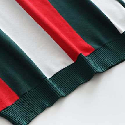 UNICORN Men Stylish Color Block Striped Knit Jersey Dark green s m l xl xxl