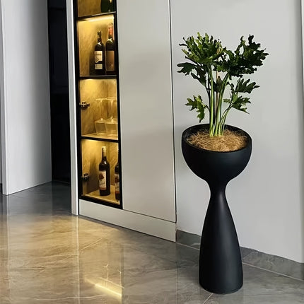 UNICORN Resin Vase with Drainage Hole 45.72cm Tal Indoor & Outdoor White Black
